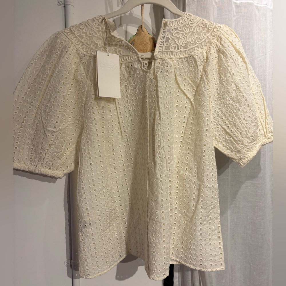 Ulla Johnson Cream Eyelet Blouse - Picture 4 of 5